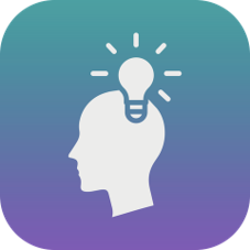 Grafik eines Kopfes mit einem leuchtenden Glühbirnen-Symbol darüber.